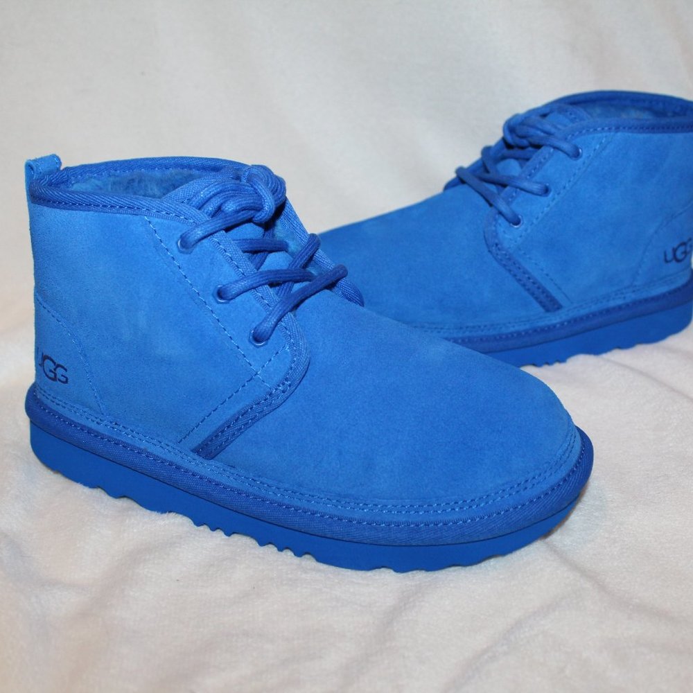 NIB UGG GIRL'S YOUTH NEUMEL ANKLE SUEDE‎ SHEARLING LINED LACE UP WINTER BOOTS - Picture 2 of 7